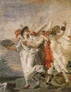 Giambattista Tiepolo Pulcinella in Love oil